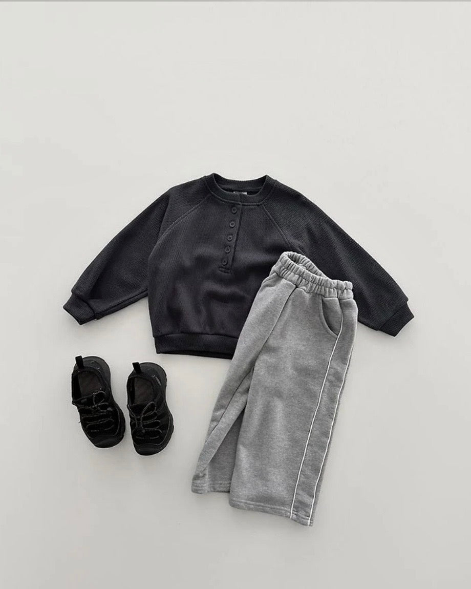Henley Neck Sweatshirt