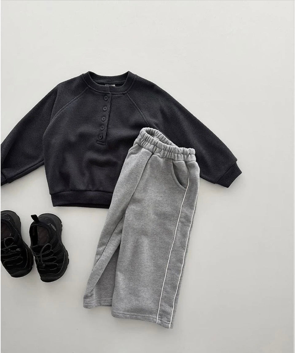 Henley Neck Sweatshirt