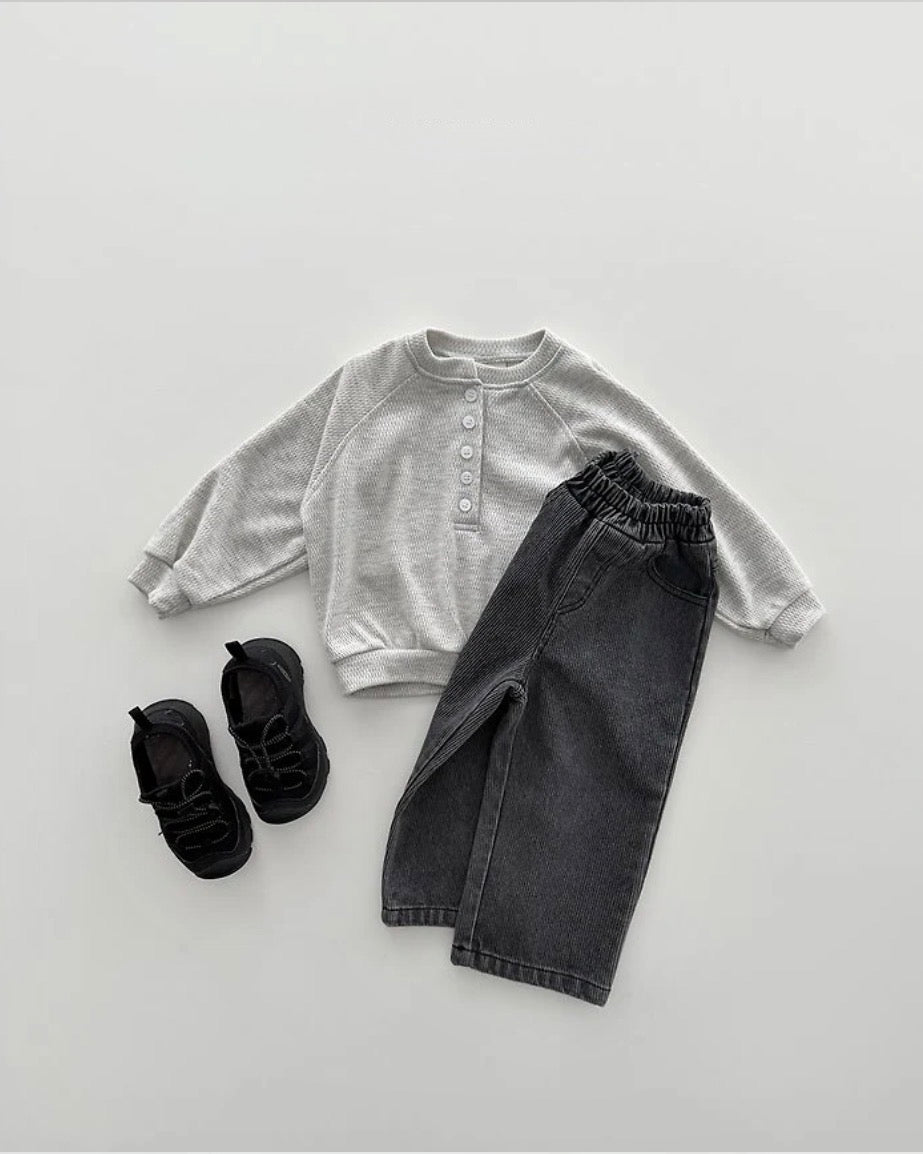 Henley Neck Sweatshirt