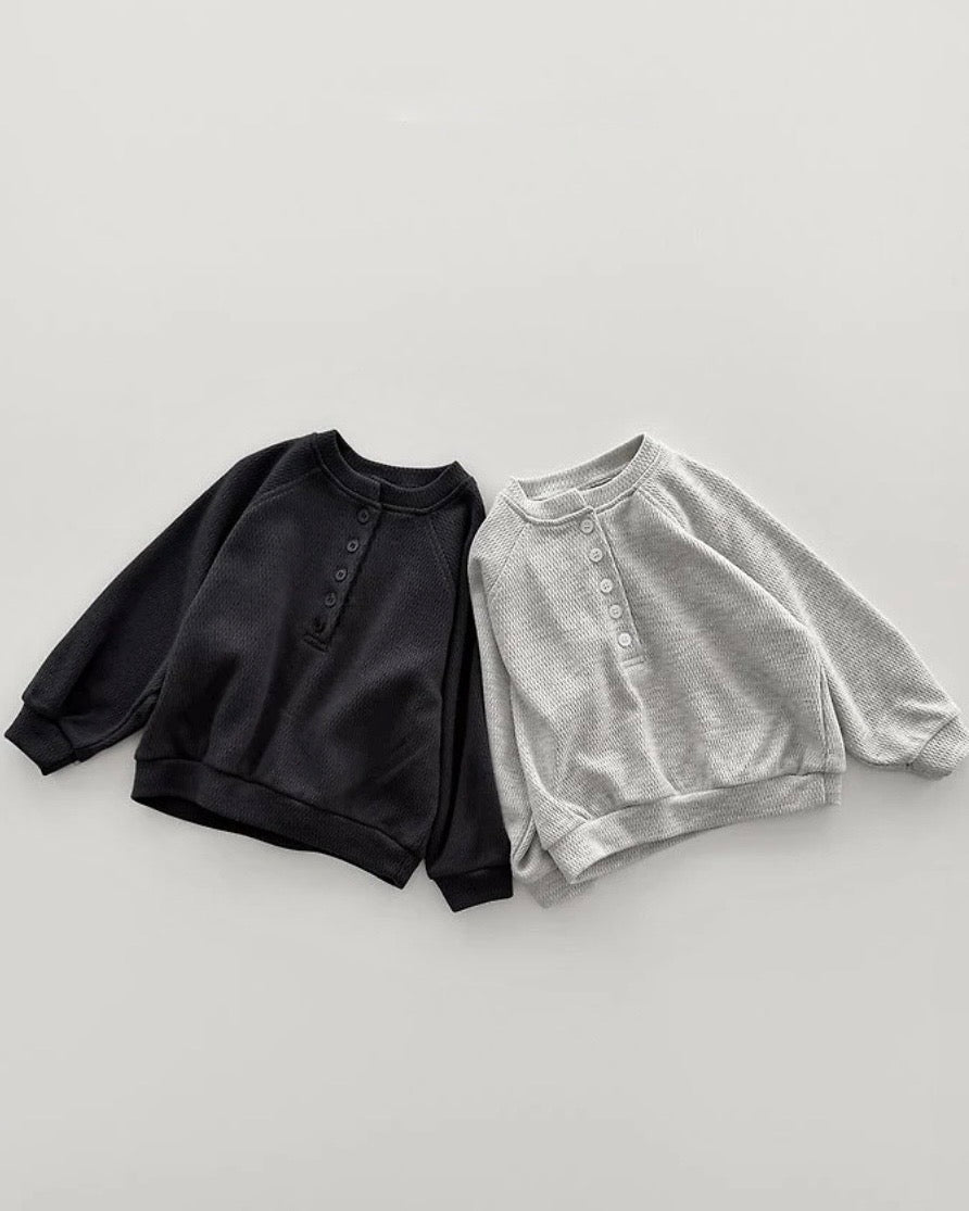 Henley Neck Sweatshirt